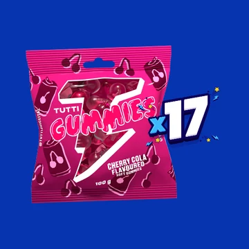 17 db Tutti Gummies Cherry Cola gumicukor 100g